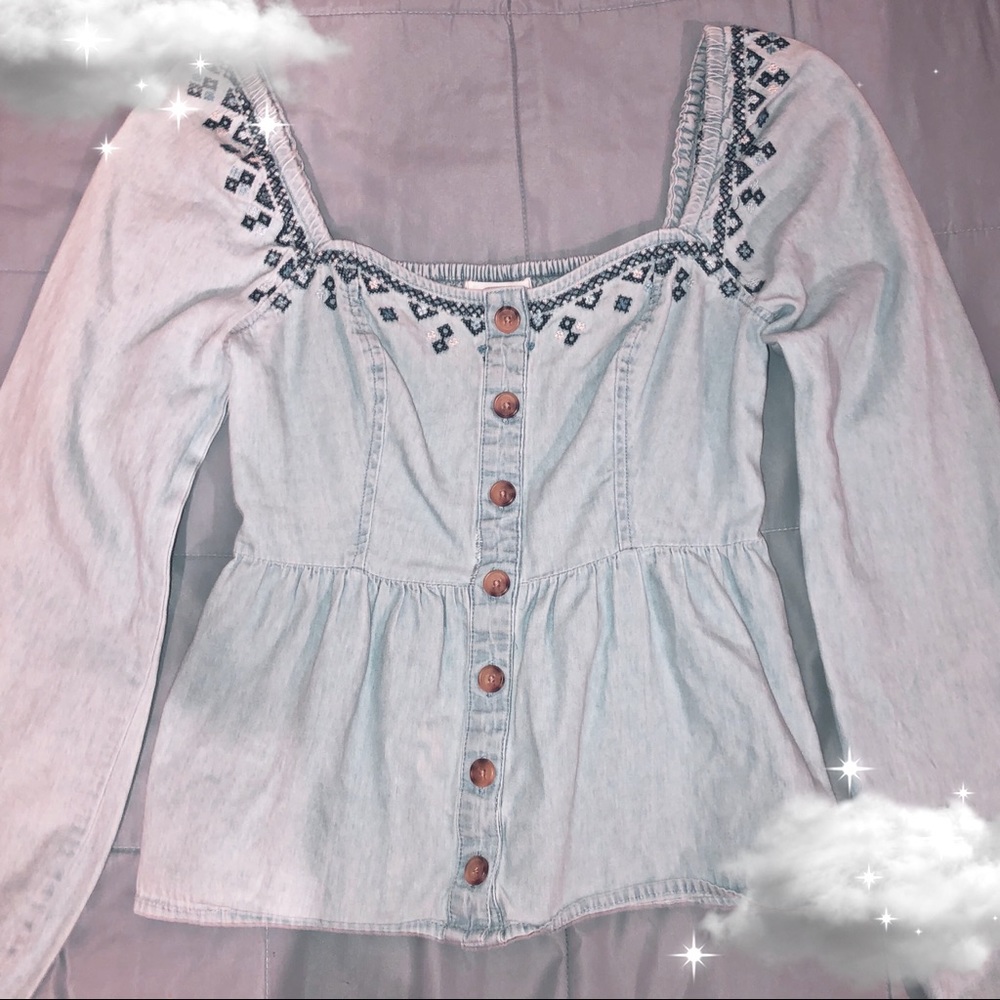 Denim Button Up Blouse